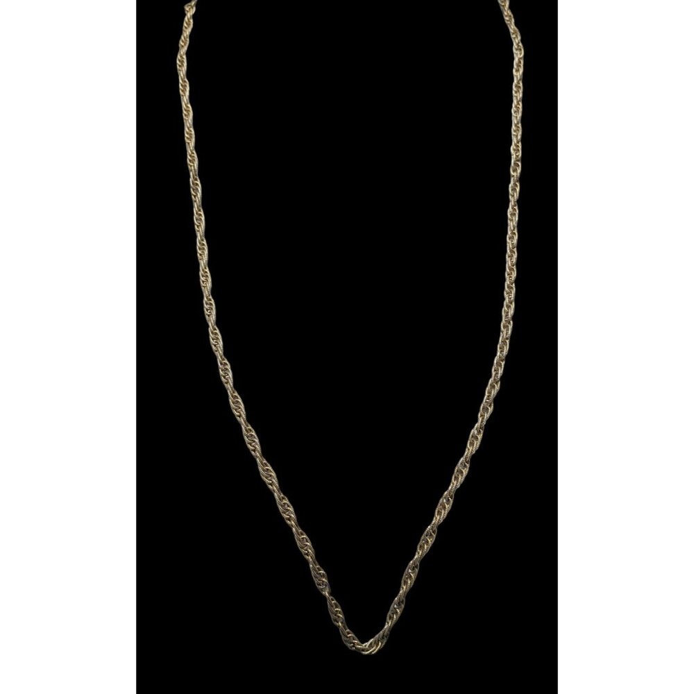 Simple Gold Rope Chain Necklace - Picture 3 of 8